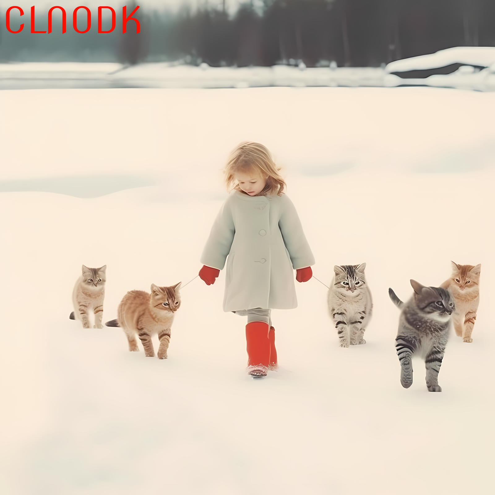 Girl & cats